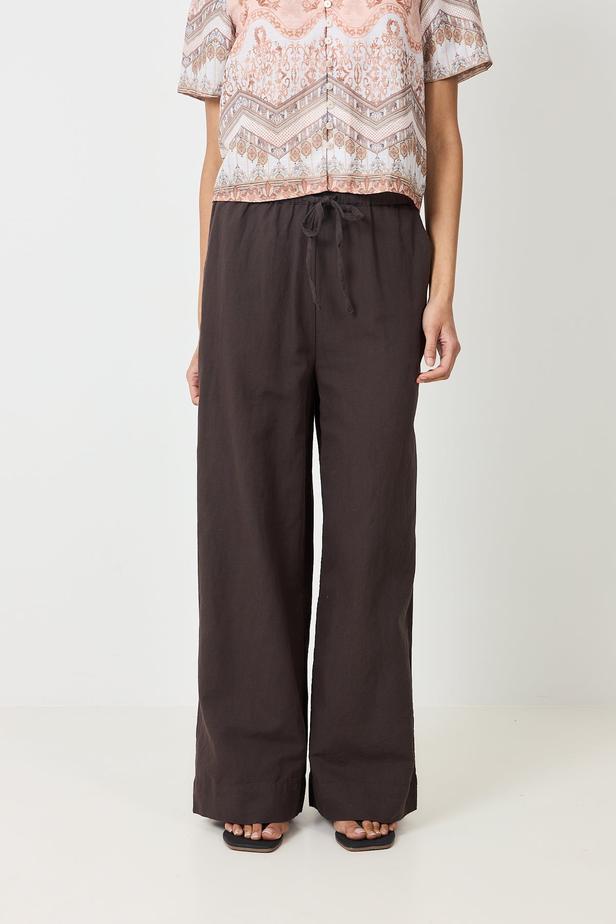 Heifa Linen Pants - Dark Brown