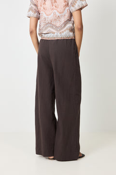 Heifa Linen Pants - Dark Brown