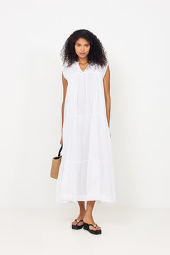 Veana S Voile Maxi Dress - White