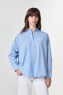Dalma Triple Check Shirt - Light Blue