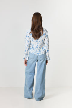 Anika Fleur Blouse - Blue Floral