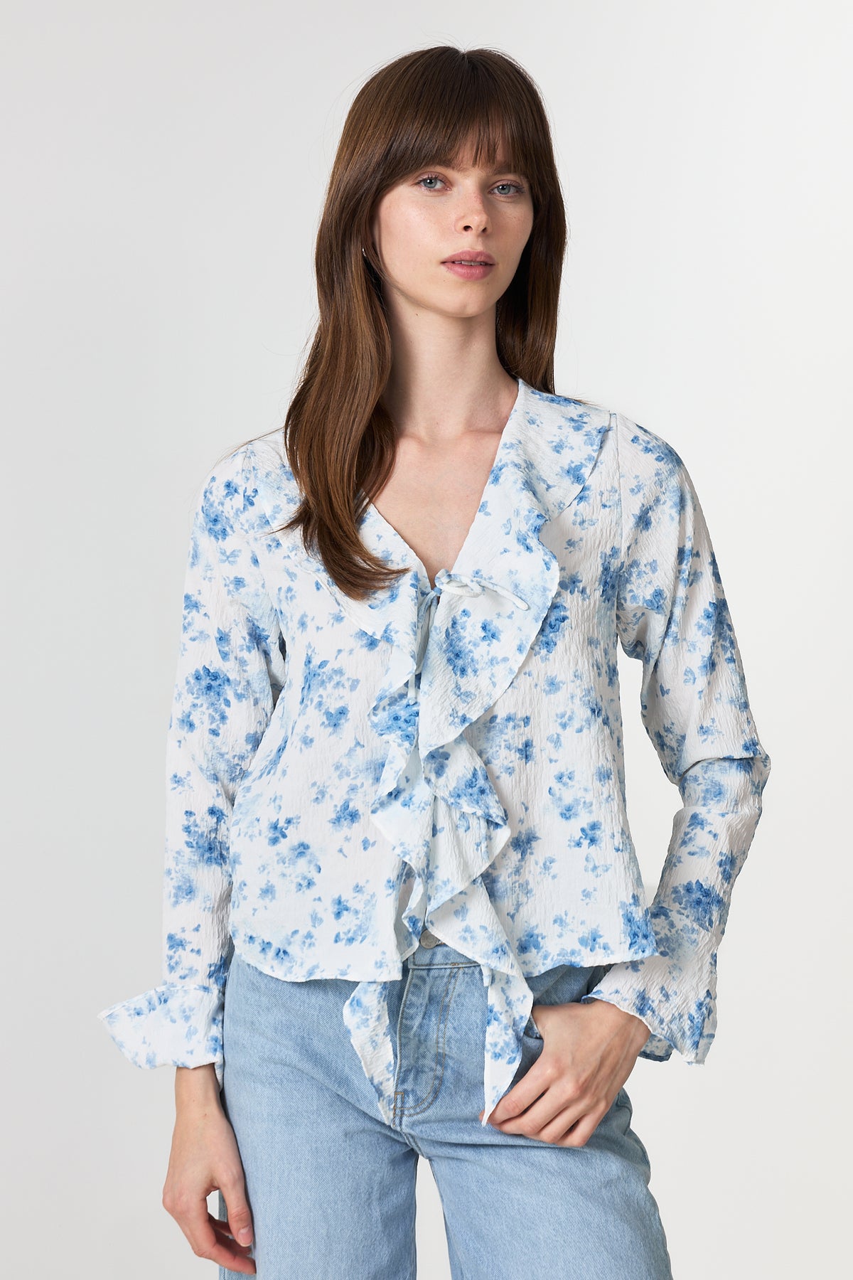 Anika Fleur Blouse - Blue Floral