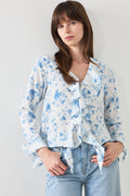 Anika Fleur Blouse - Blue Floral