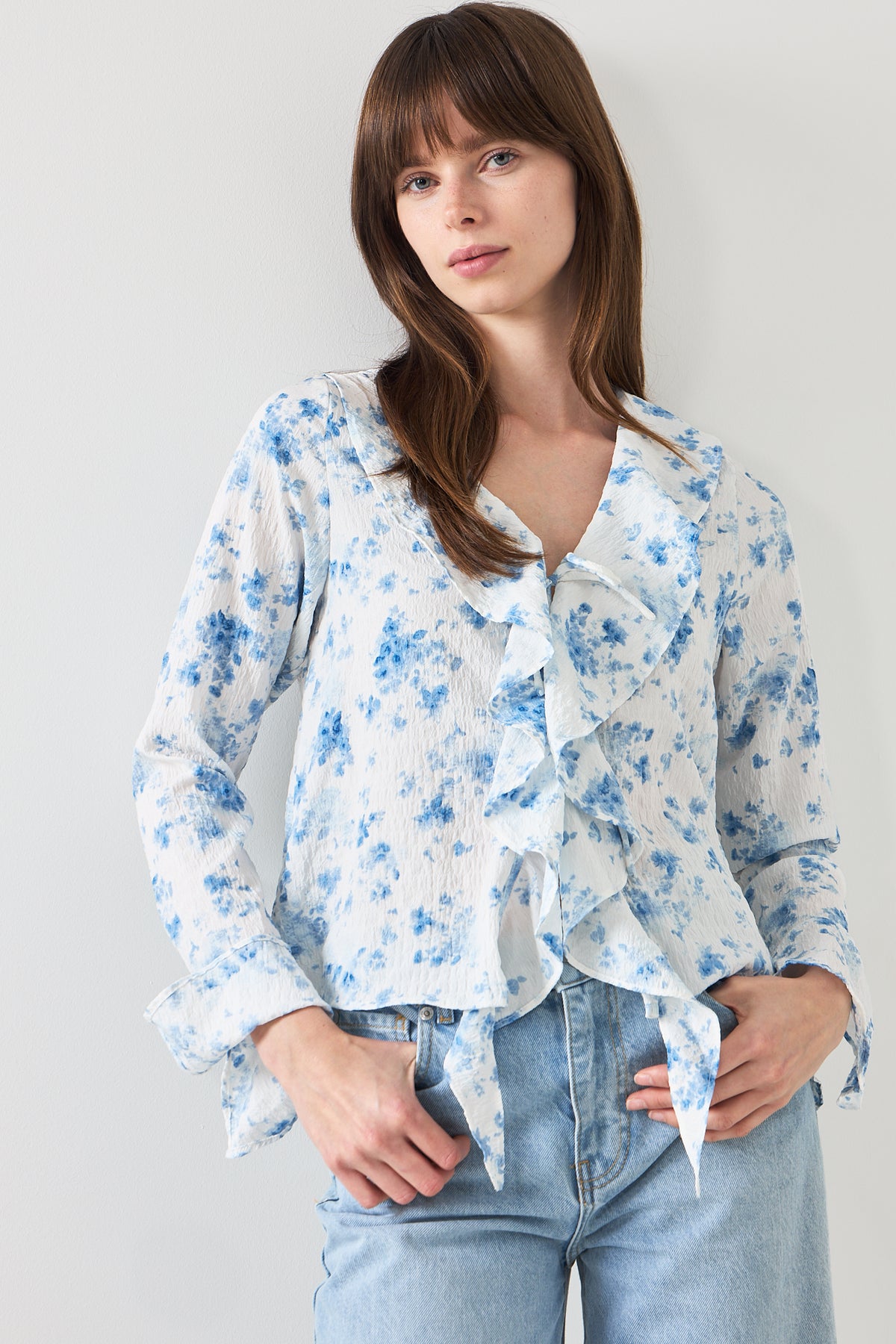 Anika Fleur Blouse - Blue Floral