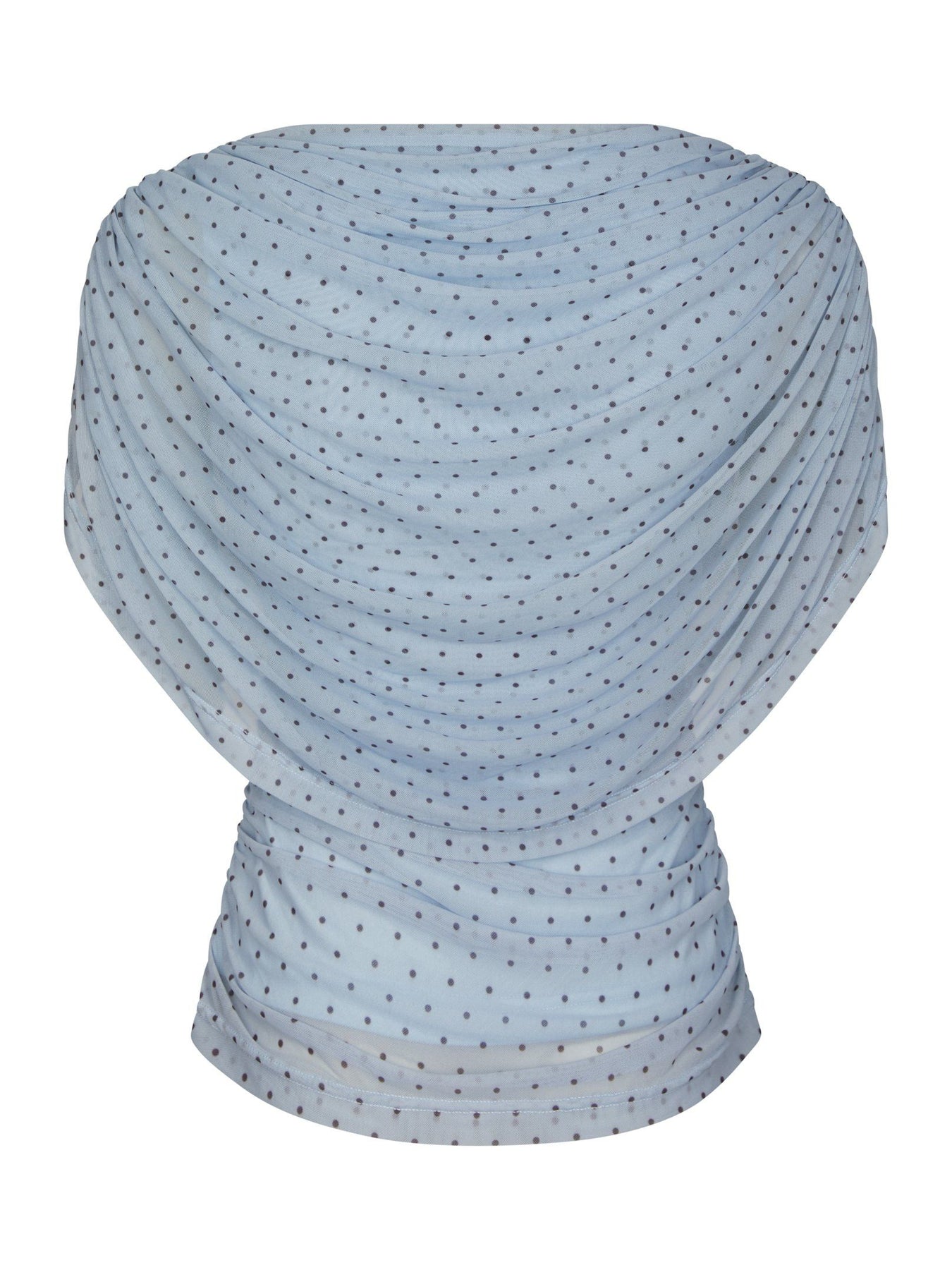 Cottuna Dot Drapy Mesh Top - Light Blue