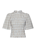 Possini Mega Check Blouse - Light Blue