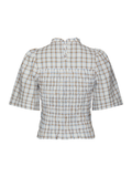Possini Mega Check Blouse - Light Blue