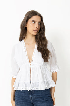 Adelia S Voile Blouse - White