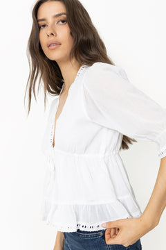 Adelia S Voile Blouse - White