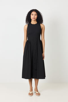 Zora Poplin Dress - Black