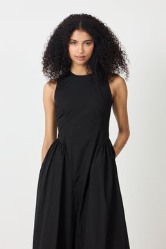 Zora Poplin Dress - Black