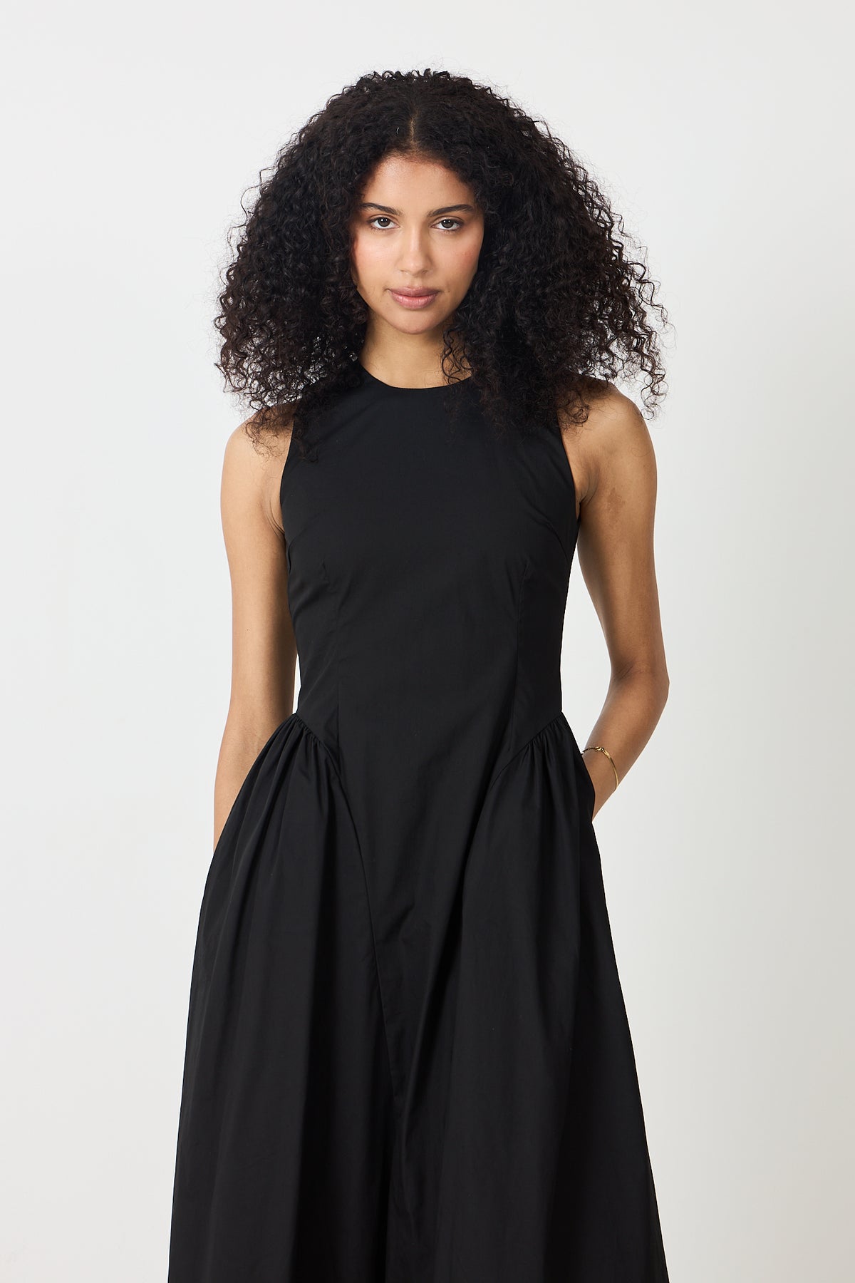 Zora Poplin Dress - Black