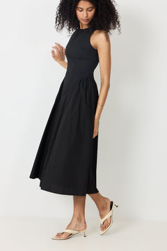 Zora Poplin Dress - Black