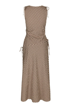 Saxton Check Dress - Brown
