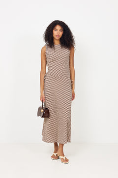 Saxton Check Dress - Brown
