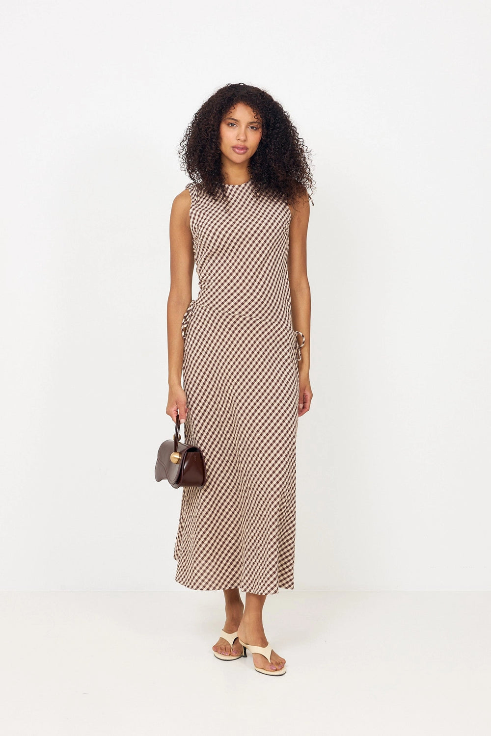 Saxton Check Dress - Brown