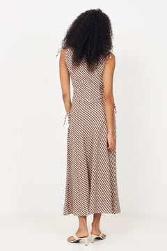 Saxton Check Dress - Brown