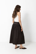 Anais Poplin Skirt - Chocolate Brown