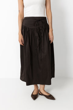 Anais Poplin Skirt - Chocolate Brown