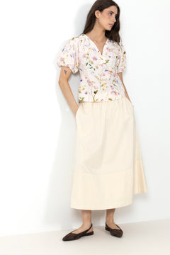 Yara Poplin Skirt - Butter Yellow