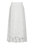 Yara Long Emb Skirt - White