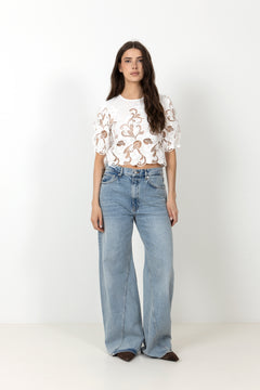 Fia Embroidery Blouse - White
