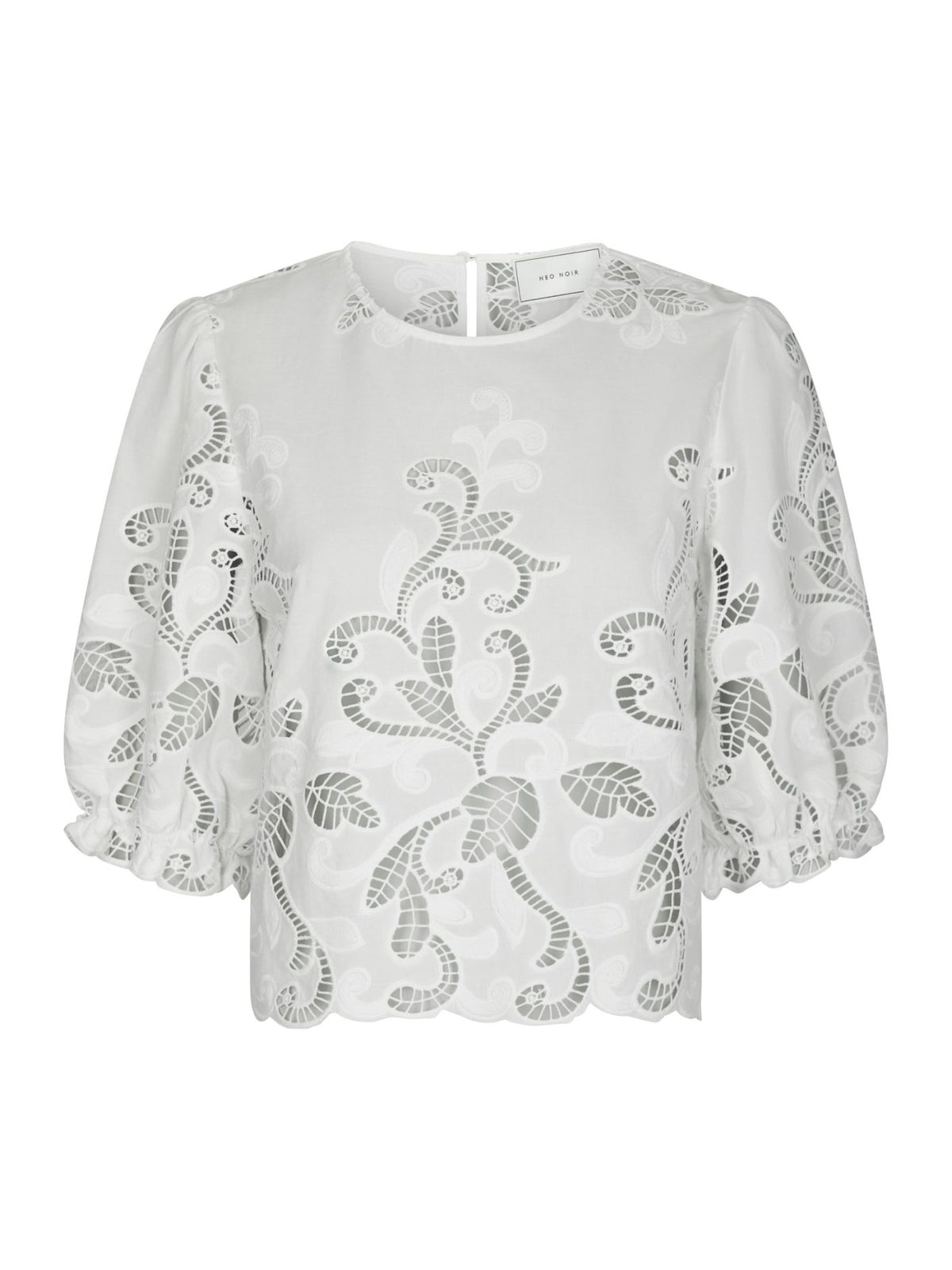 Fia Embroidery Blouse - White