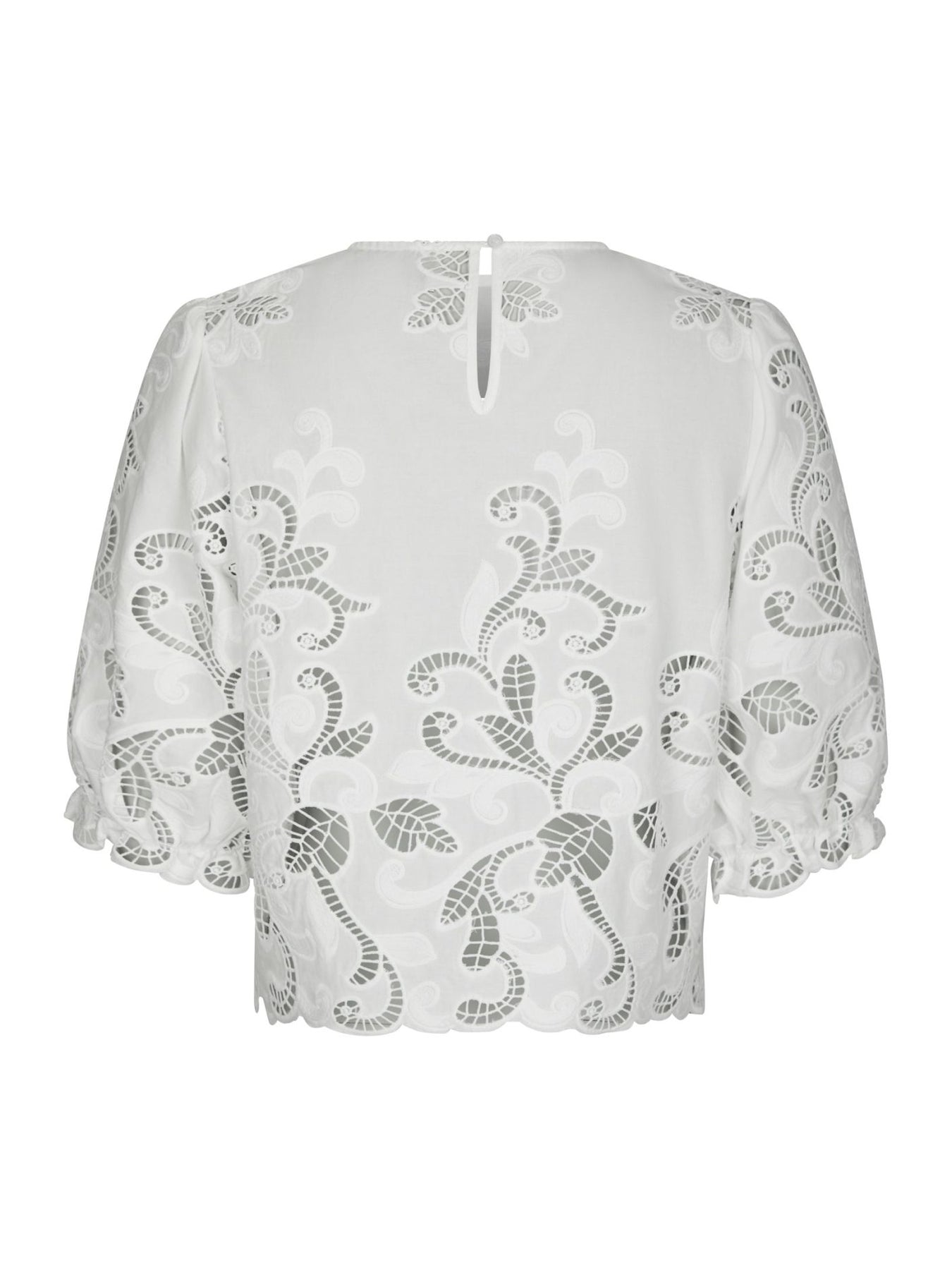Fia Embroidery Blouse - White