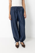 Roxane Balloon Denim Pants - Blue