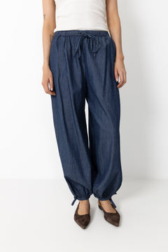 Roxane Balloon Denim Pants - Blue