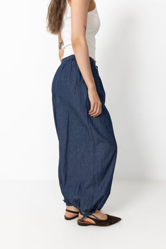 Roxane Balloon Denim Pants - Blue