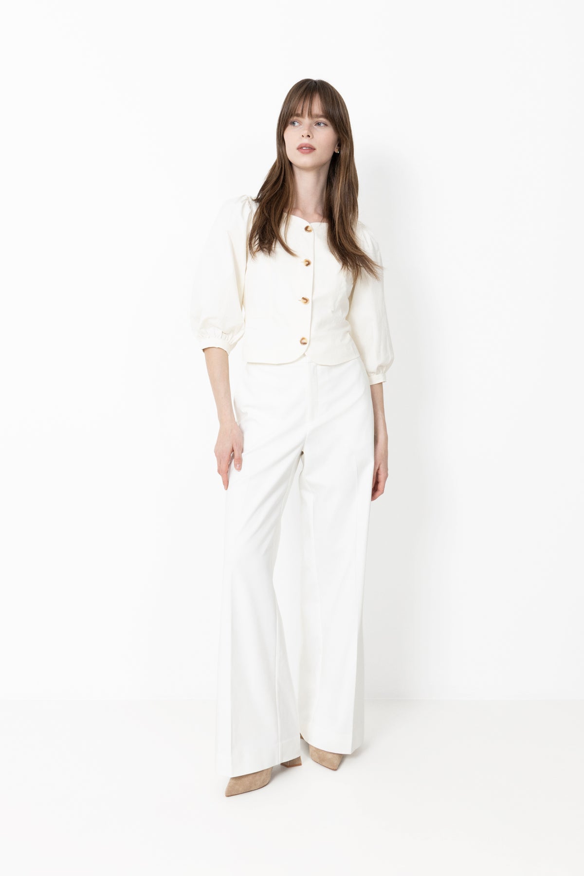 Jeannie Twill Blouse - Off White