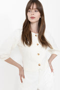 Jeannie Twill Blouse - Off White