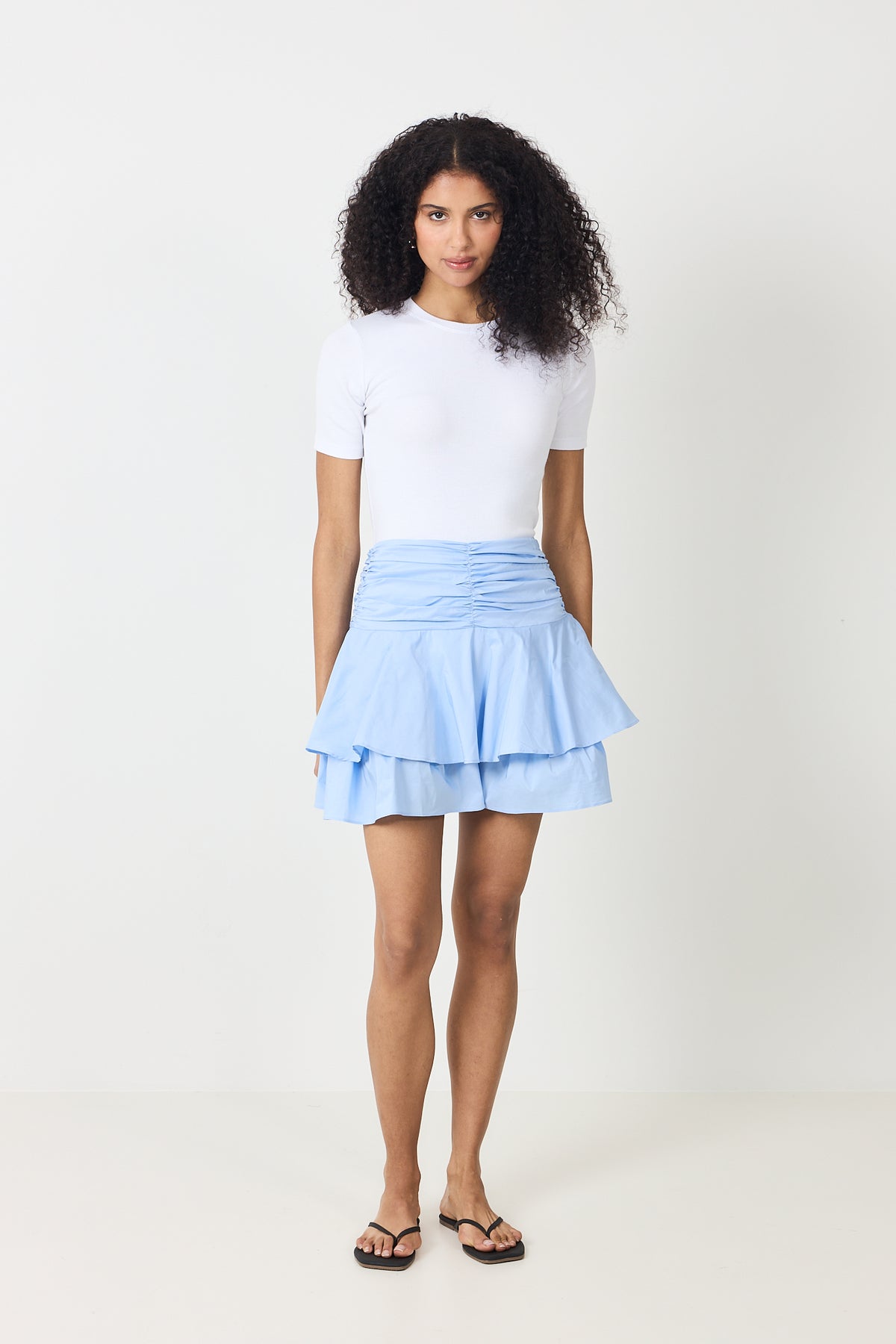 Janie Poplin Skirt - Light Blue