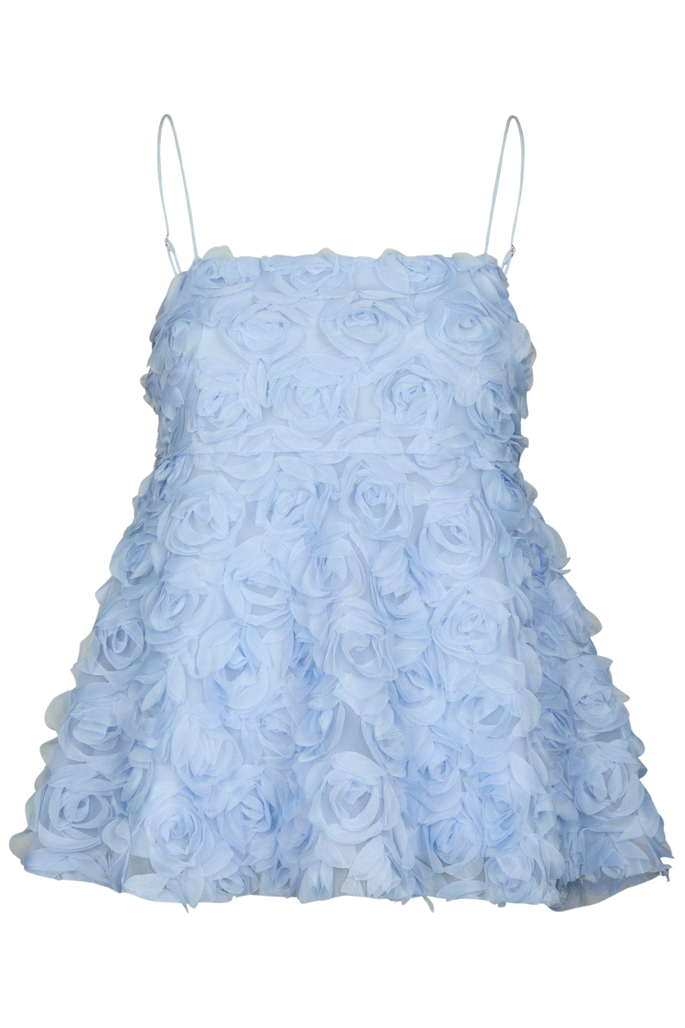 Kenli Flower Top - Light Blue