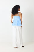 Kenli Flower Top - Light Blue