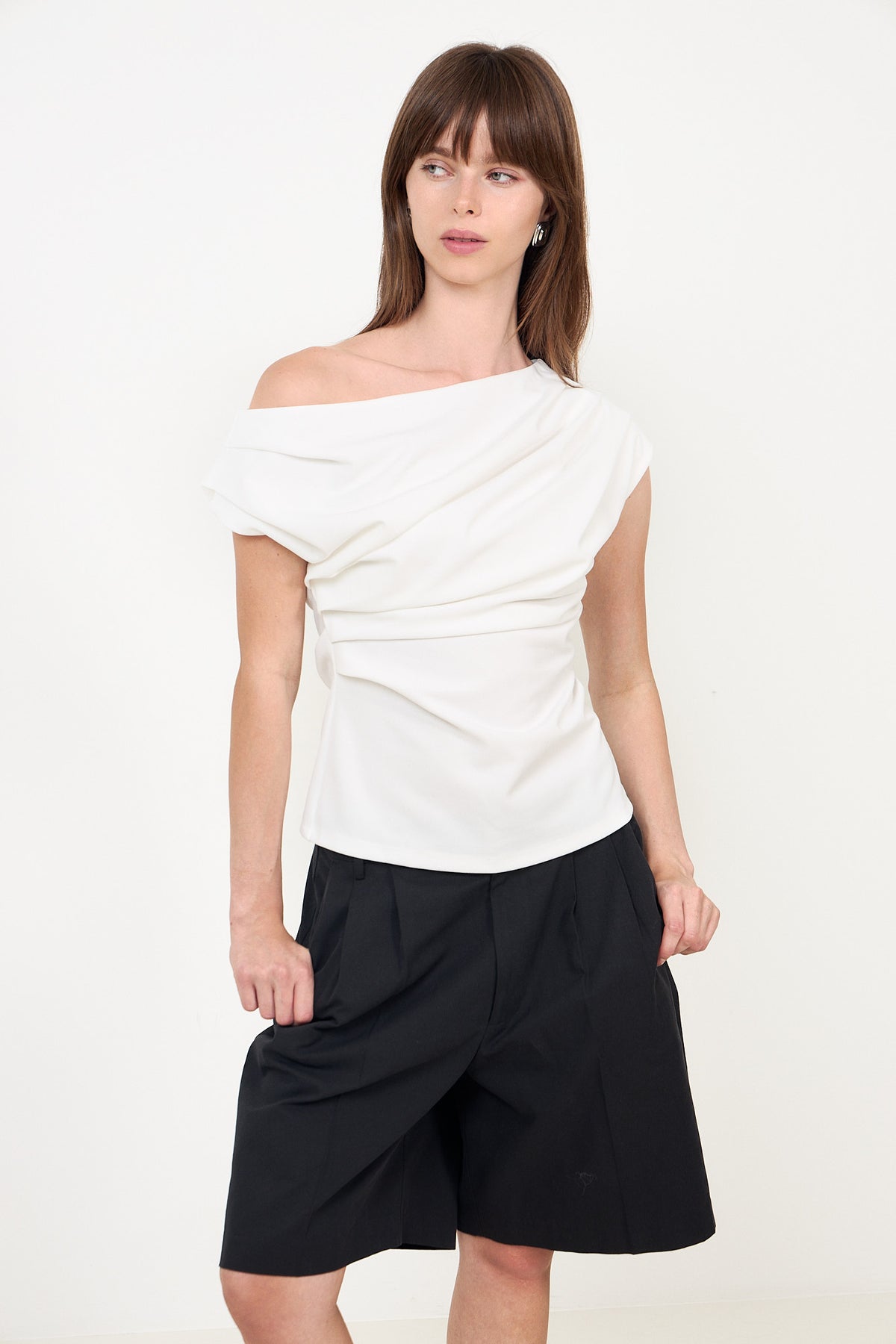 Mabelle Drapy Top - White