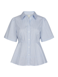 Janelle Stripe Shirt - Blue/Brown Stripe