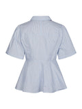 Janelle Stripe Shirt - Blue/Brown Stripe
