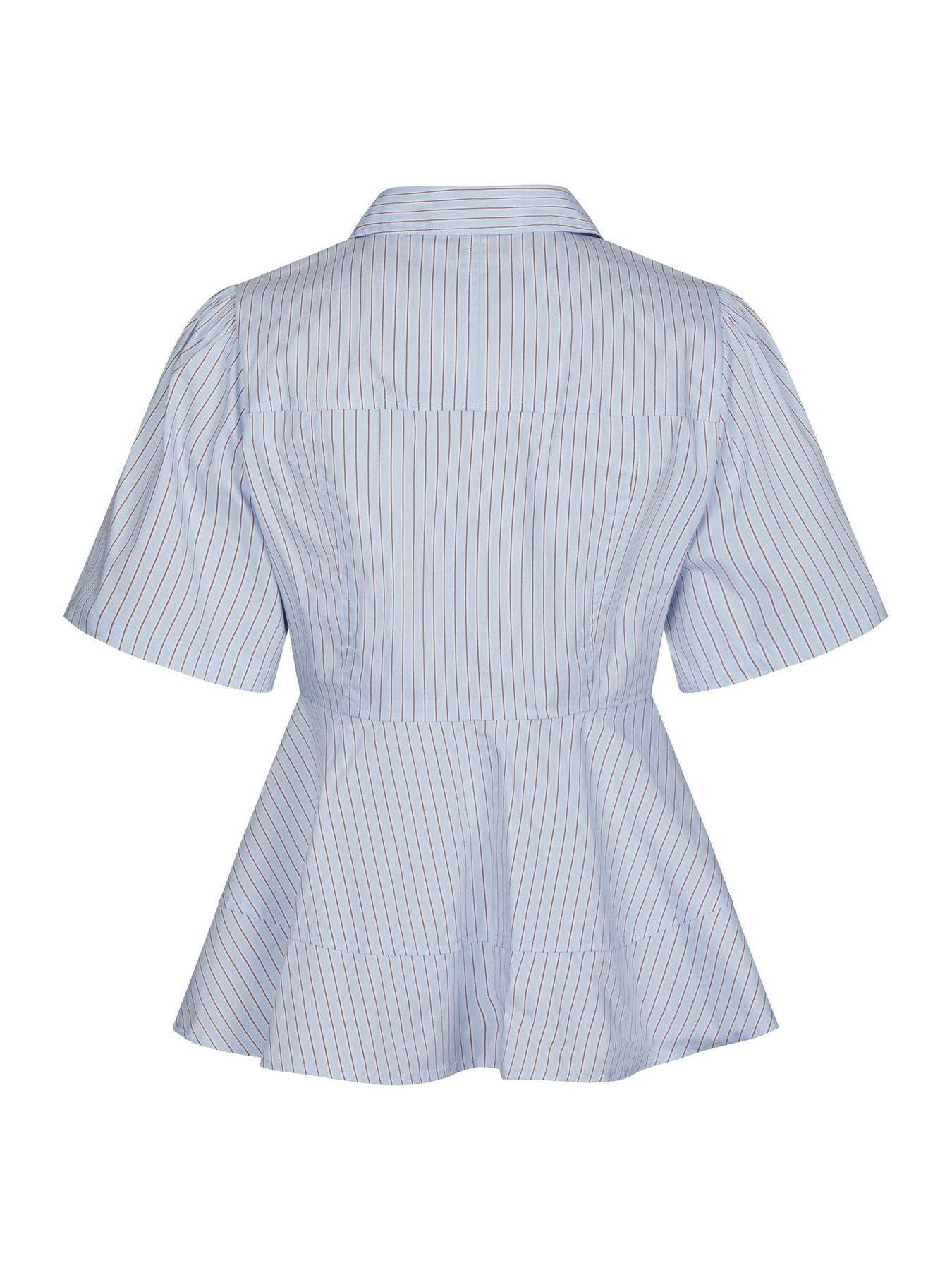 Janelle Stripe Shirt - Blue/Brown Stripe