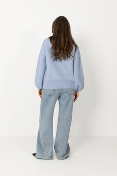 Fam Patch Short Sweater - Skyway