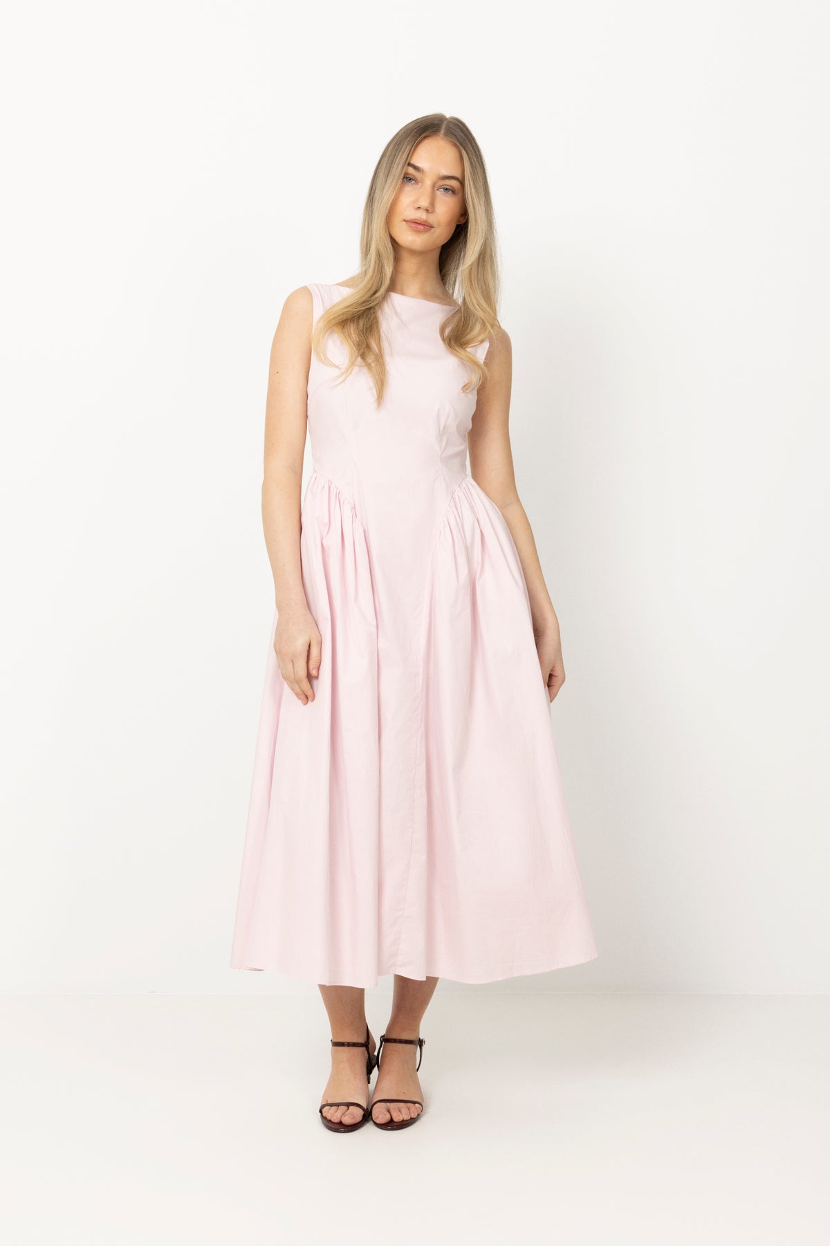 Elva Cotton Poplin Dress - Light Pink