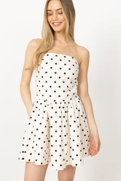Enia Dot Dress - White