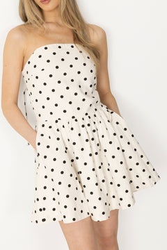 Enia Dot Dress - White