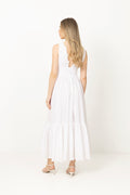Elise Broderie Dress - White