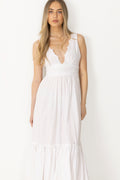 Elise Broderie Dress - White