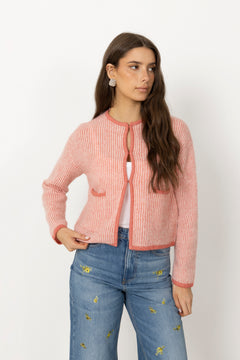Eliza Nenaya Cardigan Stp - Fade Rose Egret