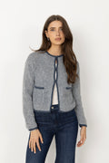 Eliza Nenaya Cardigan Stp - V Indigo Egret