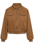 Mona Cotton Bomber Jacket - Brown