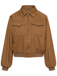 Mona Cotton Bomber Jacket - Brown